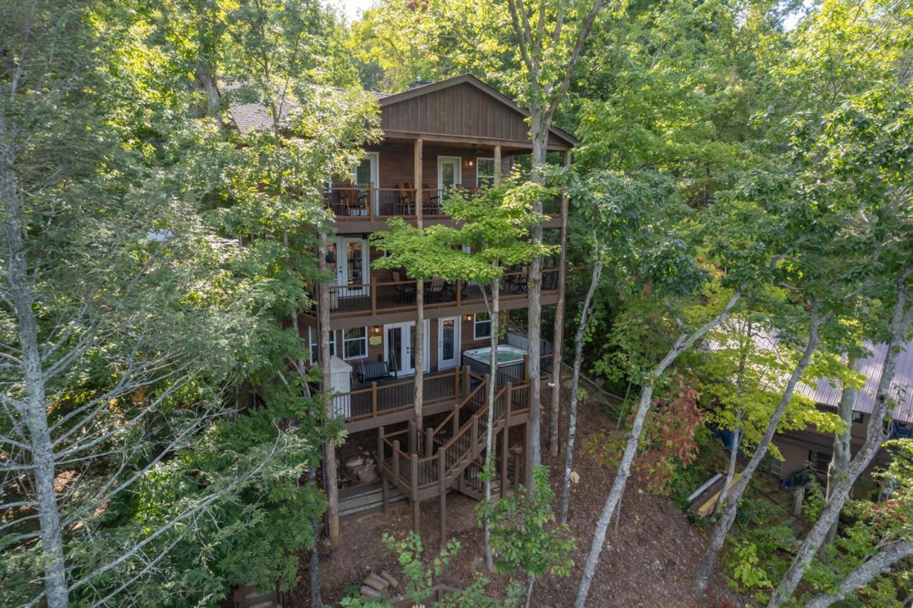 Russell'S Fort At White Oak Point: Historical Cabin On Lake Lure, Luxury, Direct Lake Access! Villa Eksteriør billede